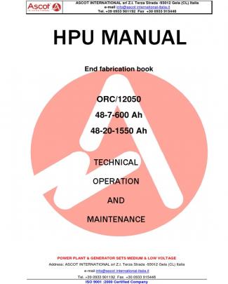 Hpu Manual 48-7-600 & 48-20-1550