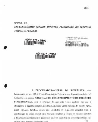 Stf - Adpf 178 - Arguição De Descumprimento De Preceito Fundamental - União Entre Pessoas Do Mesmo Sexo