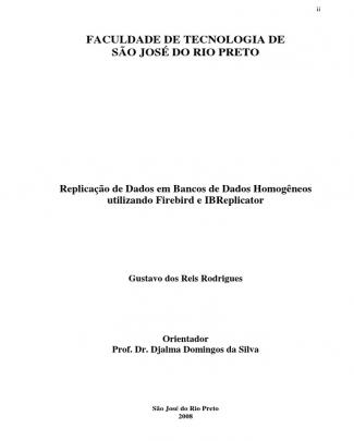 Replicacao De Dados Em Bancos De Dados Homogeneos Utilizando Firebird E Ibreplicator