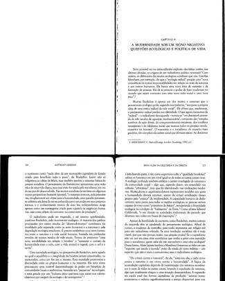 Antonhy Giddens Para Além Da Esquerda E Da Direira. Saõ Paulo Editora Unesp 1996 Capítulo 8 A Modernidade Sob Um Signo Negativo- Questões Ecológicas E Políticas De Vida Anthony Giddens 225  - 249