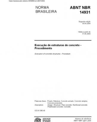 Nbr 14931 - Execução De Estruturas De Concreto - Procedimento