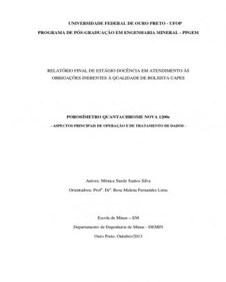 Procedimento Quantachrome Nova 1200e