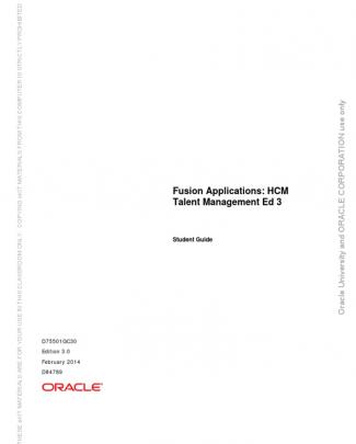 Fusion Hcm Talent Management Student Guide