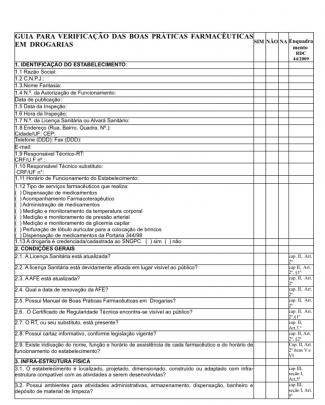 Guia Verificação Boa Praticas Drogaria