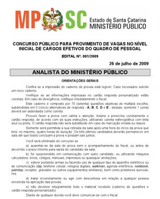 Analista Do Ministerio Publico