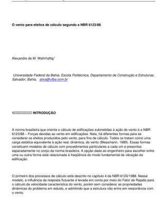 O Vento Para Efeitos De Calculo Segundo A Nbr 612388