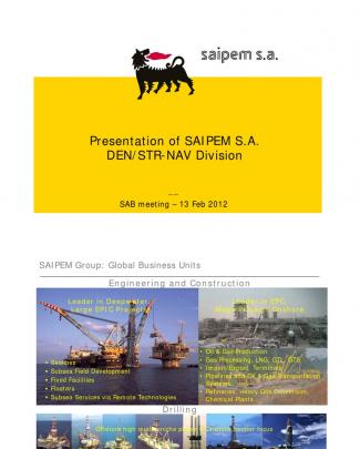 Saipem - Sab Emship - Paris 2012