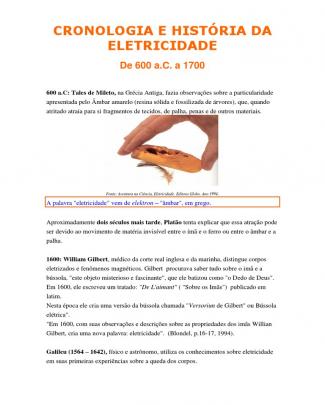 Cronologia E História Da Eletricidade