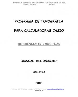 Programa De Topografia Para Casio Fx-9750g Plus