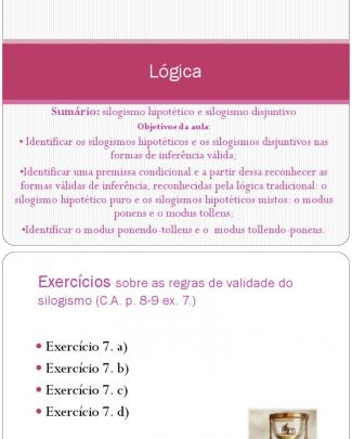 Silogismo Hipotético E Silogismo Disjuntivo