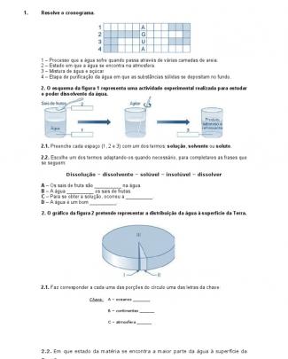 Ficha De Ciências 5º Ano - água