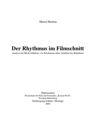 Rhythmus Im Filmschnitt