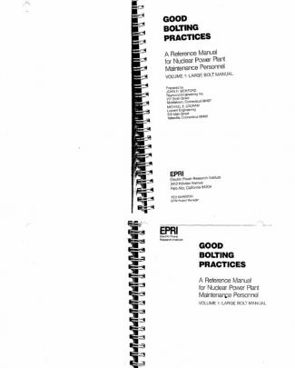 Epri Np-5067 Good Bolting Practices