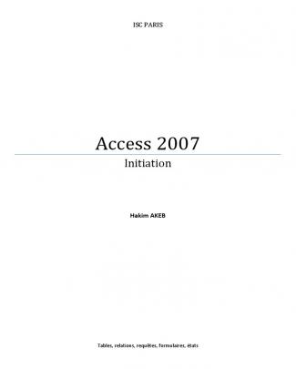 338-poly Access 2007 Semestre 1