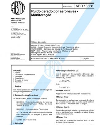 Abnt - Nbr 13368 - Ruido Gerado Por Aeronaves - Monitoracao