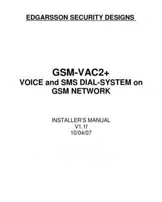 Gsm Vac2 Installers Manual