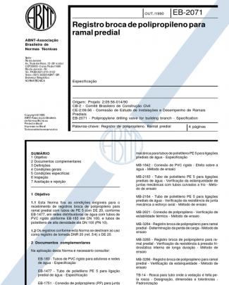 Nbr 11782_90 (eb-2071) - Registro Broca De Polipropileno Para Ramal Predial - 4pag