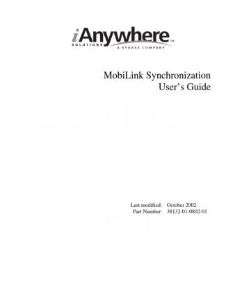 Mobilink Synchronization User's Guide