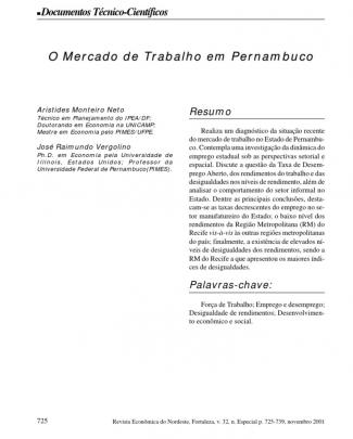 O Mercado De Trabalho Em Pernambuco