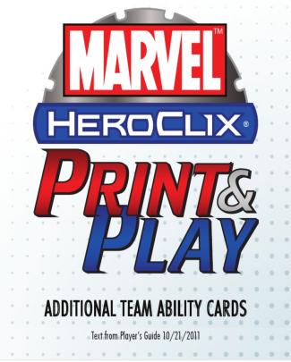 Heroclix - Additional Team Abilities - Marvel