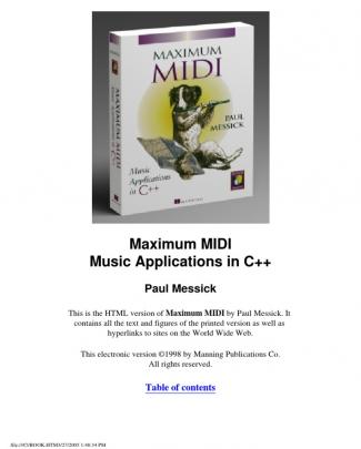 Maximum Midi Music Applications In C++