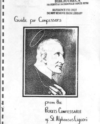 St Alphonsus Liguori Guide For Confessors