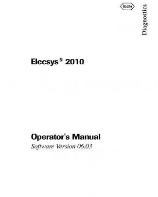 Roche Elecsys 2010 User Guide