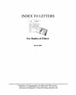 Jehovahs Witness Elder Letters_from__1981_to_2006