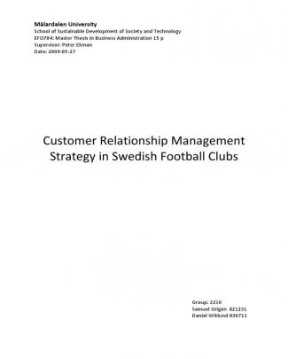 Crm In Sweden Football Clubs