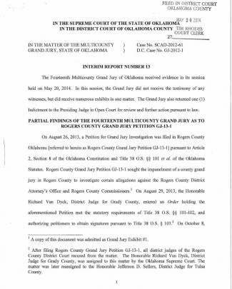 Grand Jury Report On Rogers County District Attorney's Office