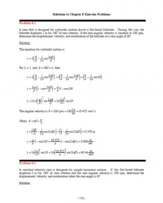 Kinematics, Dynamics, And Design Of Machinery 2nd Edition By Waldron Kinzel Chapter 8