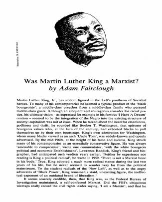 Adam Fairclough - Was Martin Luther King A Marxist?