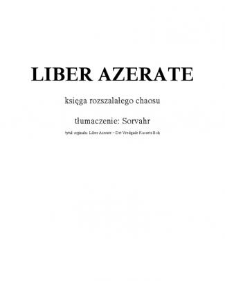 Liber Azerate - Ksiega Rozszalalego Chaosu