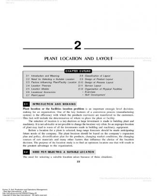 Production And Operations Management Chapter 2 Plant Location And Layout (1)