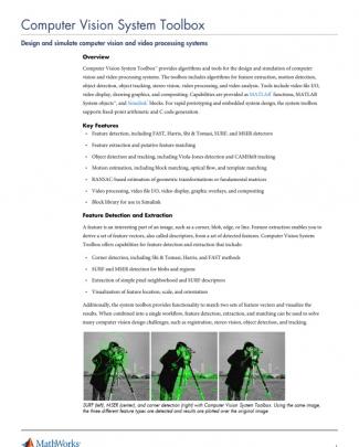 Matlab Computer Vision System Toolbox