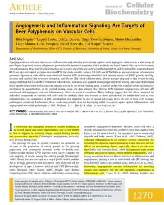 Angiogenesis Anangiogenesis And Inflammation Signaling Are Targets Of Beer Polyphenol On Vascular Cellsd Inflammation Signaling Are Targets Of Beer Polyphenol On Vascular Cells