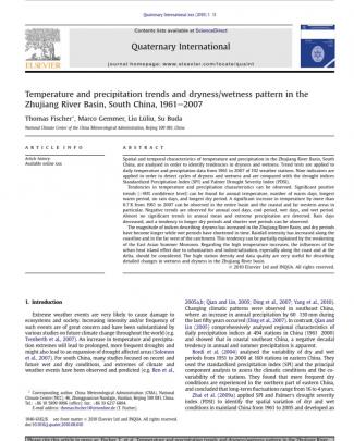 Temperature And Precipitation Trends And Dryness-wetness Pattern In The Zhujiang River Basin, South China, 1961-2007