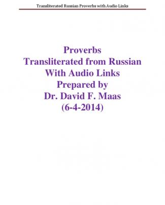 Proverbs Transliterated From Russian