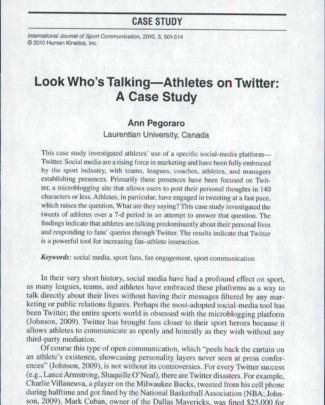 03 Look Who's Talkin Athletes On Twitter A Case Study