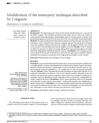 Modification Of The Mastopexy Technique Described By Longacre