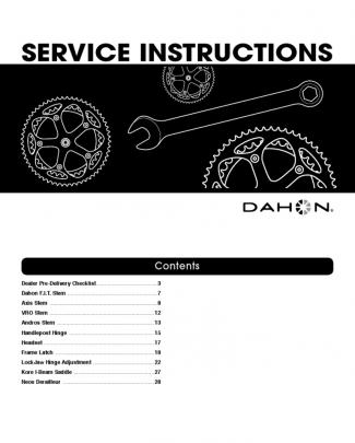 Dahon Mup8 Folding Bike Service Instructions