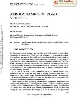 Aerodynamics Of Road Vehicles