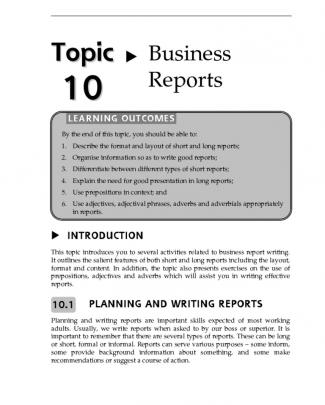 Topic Business Reports