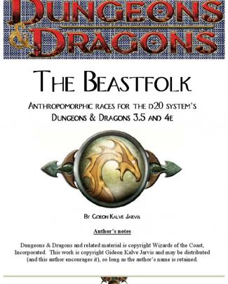 D&d 3rd Edition - The Beastfolk