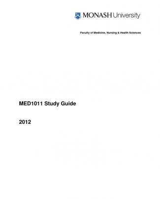 Med1011 Study Guide 2012