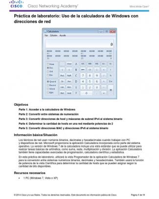 8.1.2.7 Lab - Using The Windows Calculator With Network Addresses- Leidy