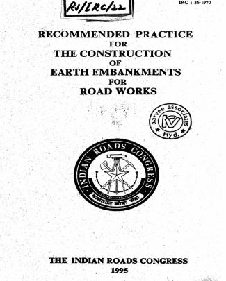 Irc 36-1970 Earth Embankment For Roads