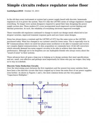 Simple Circuits Resimple-circuits-reduce-regulator-noise-floorduce Regulator Noise Floor