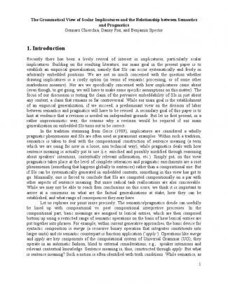 Chierchia Fox Spector The Grammatical View Of Scalar Implicatures And The Relationship Between Semantics And Pragmatics