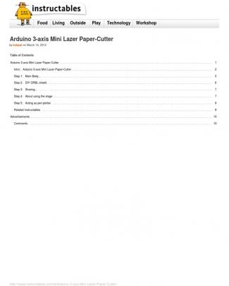 Arduino 3 Axis Mini Lazer Paper Cutter